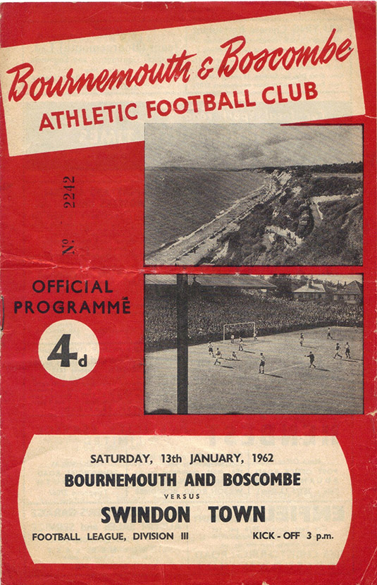 <b>Saturday, January 13, 1962</b><br />vs. Bournemouth and Boscombe Athletic (Away)